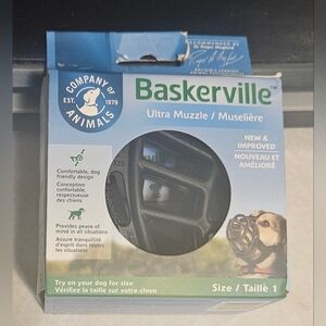 Baskerville Ultra Muzzle for Small Dogs Size 1 Adjustable Straps Black Border